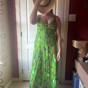 Floral Green Maxi Dress